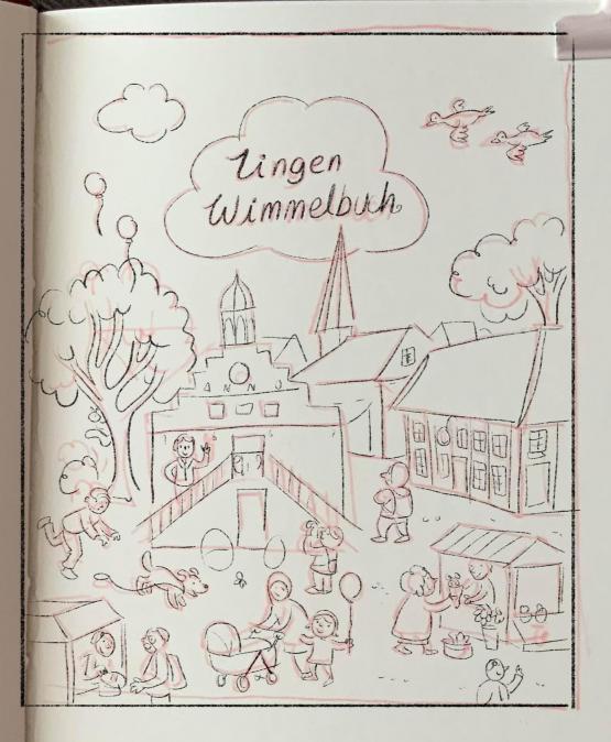 Erste Skizze des Lingener Wimmelbuchs