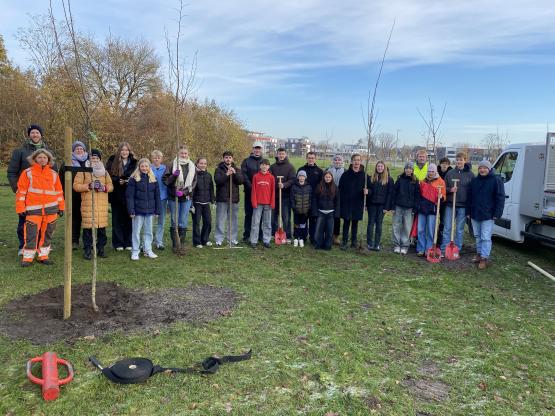 KiJuPa pflanzt 60 Obstbäume im Emsauenpark