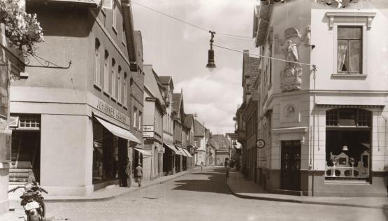 Hängende Laterne in der Lookenstraße.