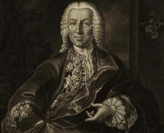 Johann Michael von Loen. Kupferstich nach Franz Joseph Eichorn. Aus: Brucker/ Haid, Bildersaal, 1750.