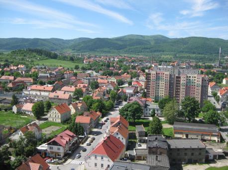 Der Blick über Lingens polnische Partnerstadt Bielawa.