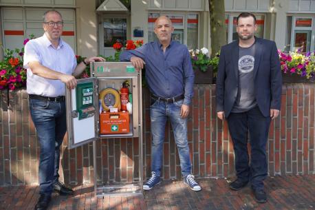 Citymanager Andreas Löpker, Samir Romdhane und Johannes Lühn