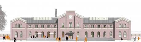 Planansicht des Lingener Bahnhofs und der Sanierung