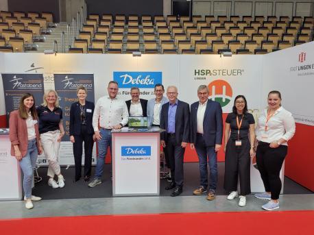 Gemeinschaftsstand der Wirtschaftsförderung auf der Jobmesse Emsland 2023.