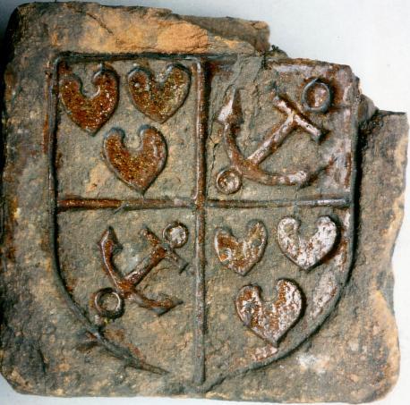 Ziegelstein mit dem Wappen der Grafschaft Tecklenburg-Lingen