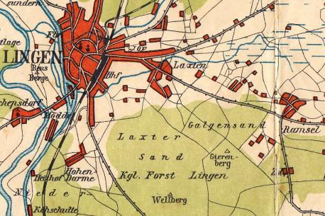Der Gierenberg auf einer Kreiskarte von 1909.